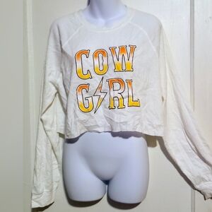🛍BUNDLE ONLY🛍DOYBLE ZERO LADIES "COW GIRL" WHITE CROPPED TOP